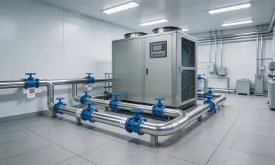 Water source heat pump system for large facilities