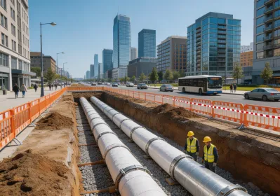 District heating infrastructure for heat pump systems
