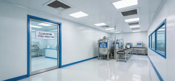 Pharmaceutical production facility with precise heat pump temperature control